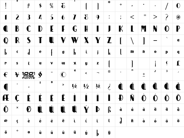Anchor Steam NF Regular Character Map