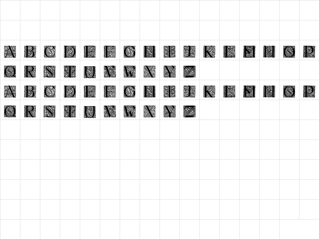 Glory Caps Regular Character Map
