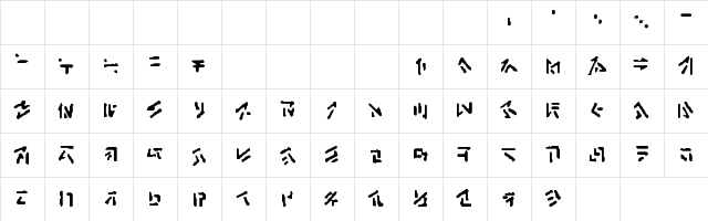 Anchrish Runes Regular Character Map