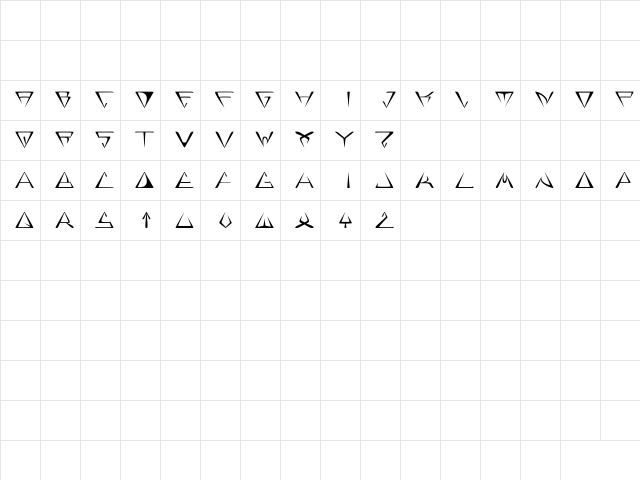 GlOrY ReGuLaR Character Map
