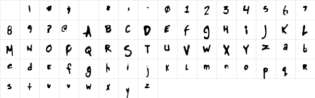 Glue Regular Character Map