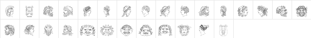 Ancient Heads Regular Character Map