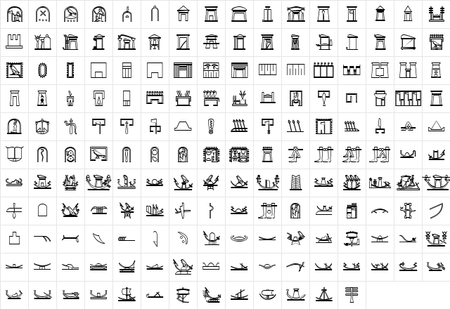 GlyphExtLibN Bold Character Map