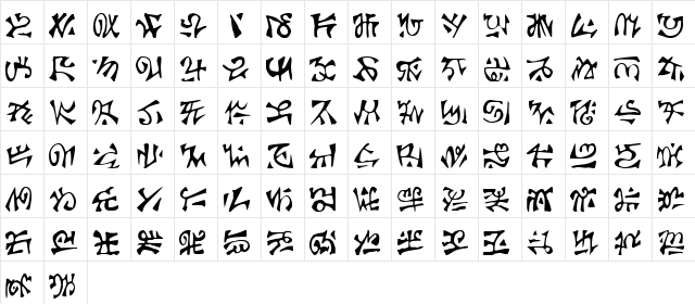 Glyphis2 Regular Character Map