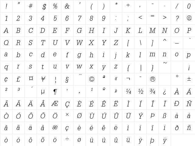 GlytusLH Italic Character Map GlytusLH Italic Character Map