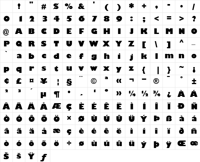 Gill Sans Regular Character Map Gill Sans Regular Character Map
