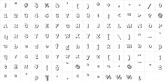 Goffik-Shadow Shadow Character Map Goffik-Shadow Shadow Character Map