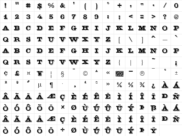 Goldstone Regular Character Map Goldstone Regular Character Map