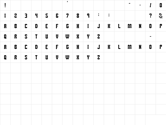 Tomipop__G Regular Character Map