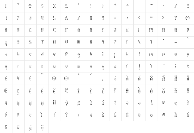 Asterix Blink Regular Character Map