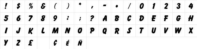 Gonzo Regular Character Map Gonzo Regular Character Map