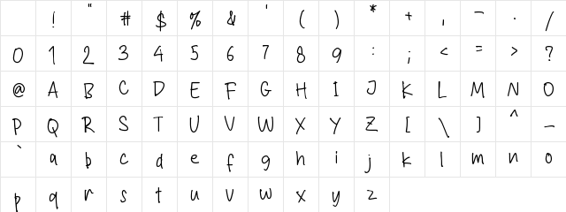 Goodboys - Personal Use Regular Character Map Goodboys - Personal Use Regular Character Map