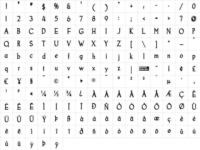 Goodfish Bold Character Map Goodfish Bold Character Map