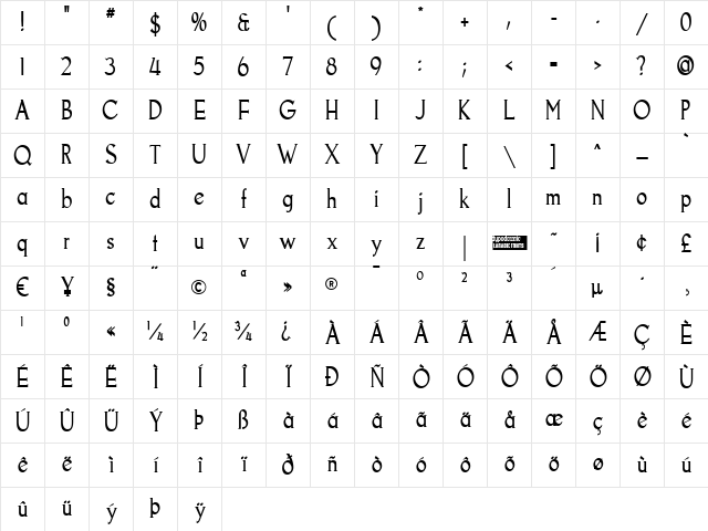Goodfish Regular Character Map