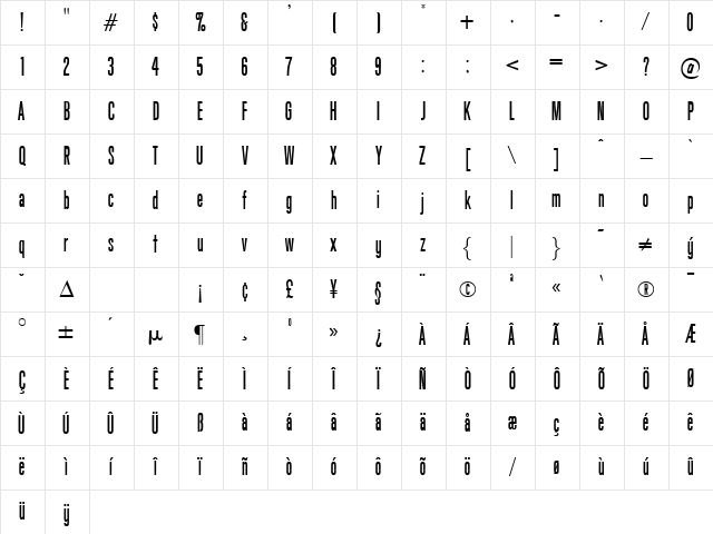 Goodge Regular Character Map