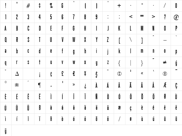 Goodge Regular Character Map