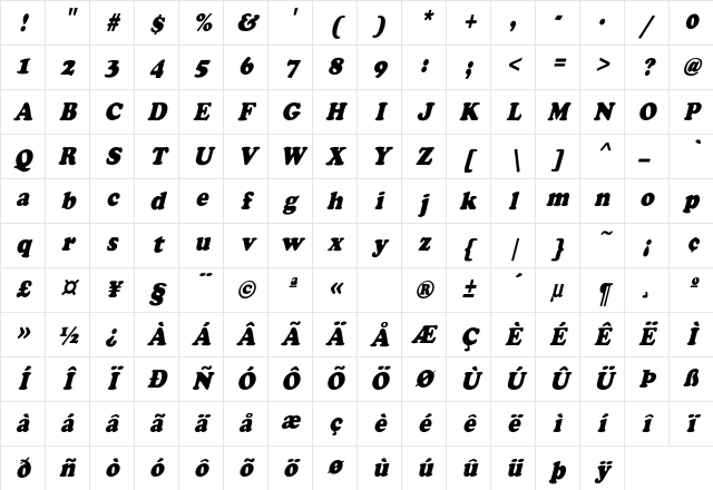 Gooseberry Very Heavy Italic Italic Character Map Gooseberry Very Heavy Italic Italic Character Map
