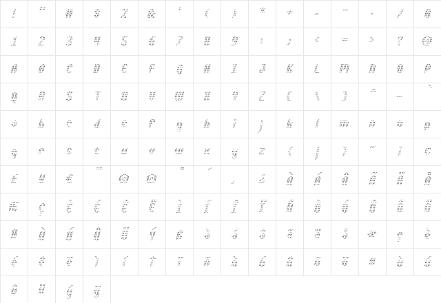 Asterix Light Italic Regular Character Map
