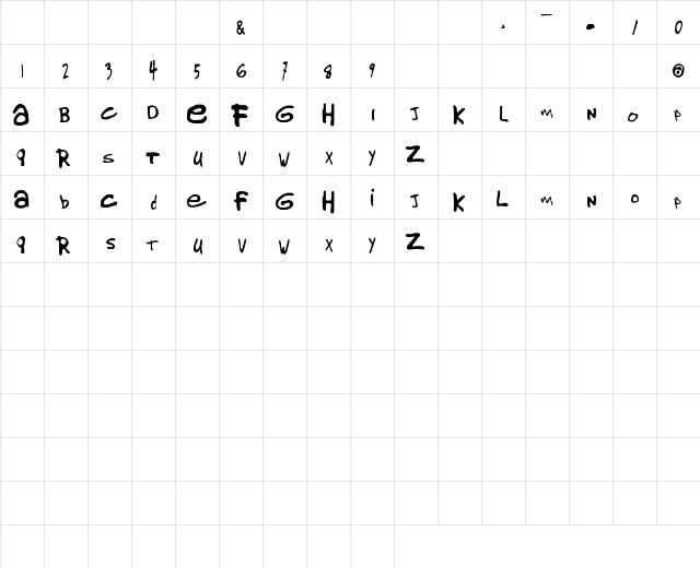 Gorillaz1 Regular Character Map Gorillaz1 Regular Character Map