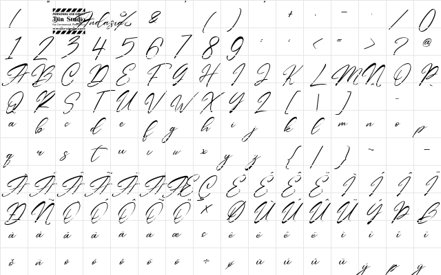 Andasia Personal Use Only Regular Character Map