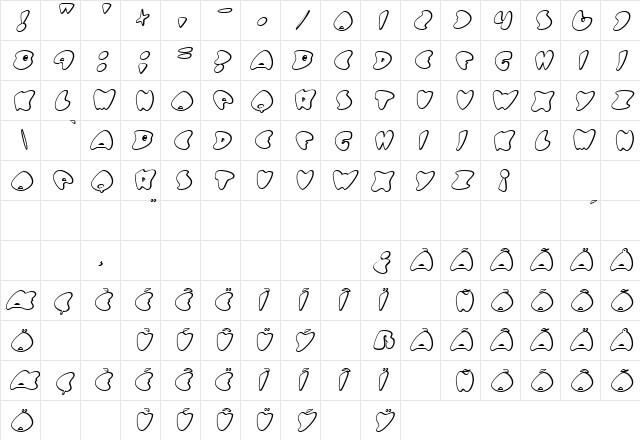 Got No Heart Regular Character Map