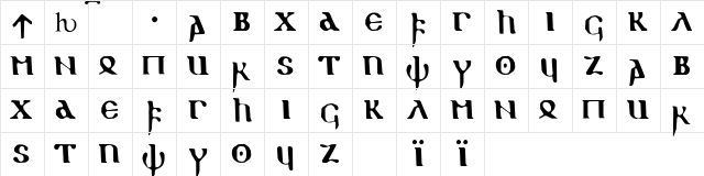 gothic 1 Regular Character Map