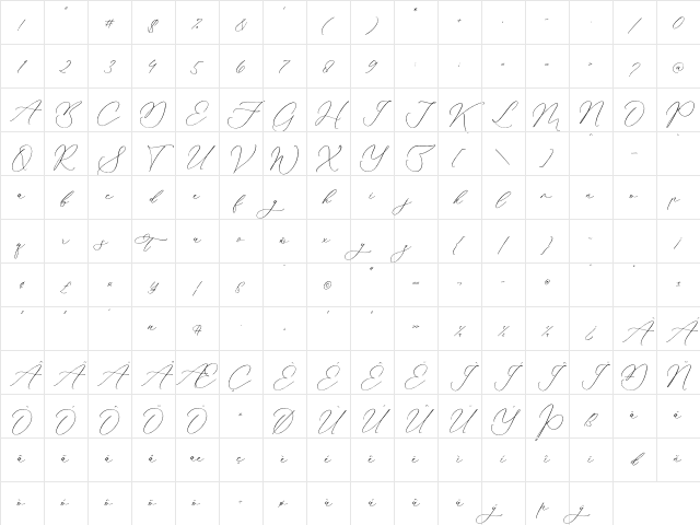 Lucimaretta Regular Character Map Lucimaretta Regular Character Map
