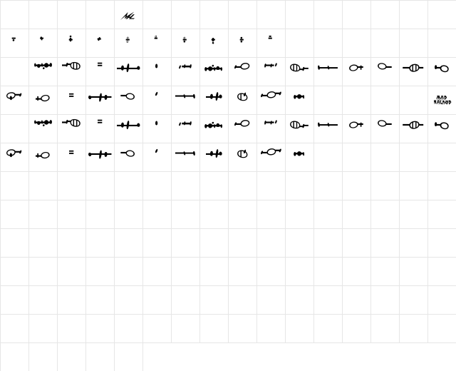 Andorian Bold Character Map Andorian Bold Character Map