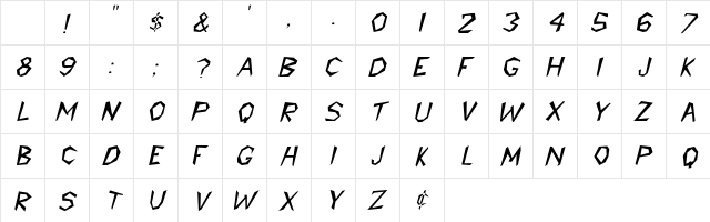 Andorra Italic Italic Character Map