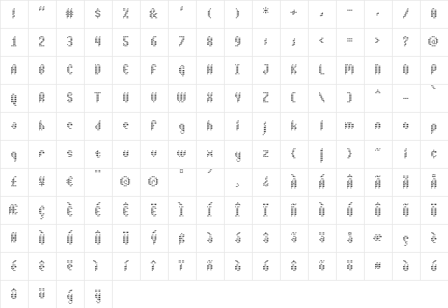 Asterix Regular Character Map