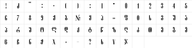 Pakizy-ITV Regular Character Map