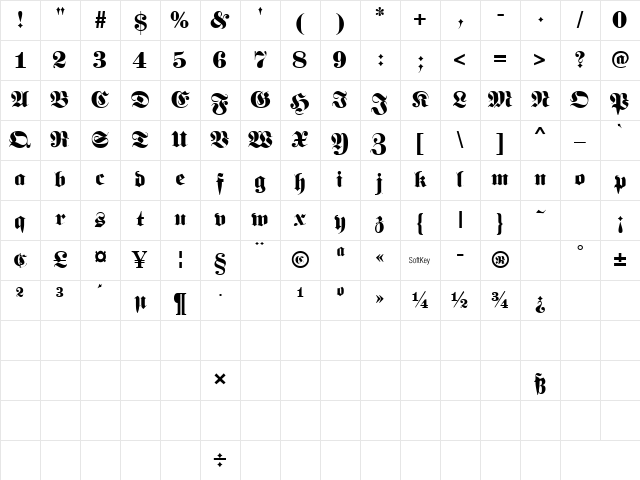 Luftwaffe Regular Character Map Luftwaffe Regular Character Map