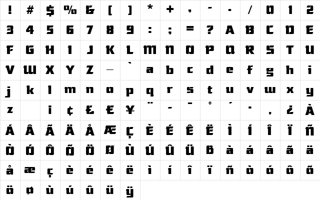 AndreaBecker Regular Character Map