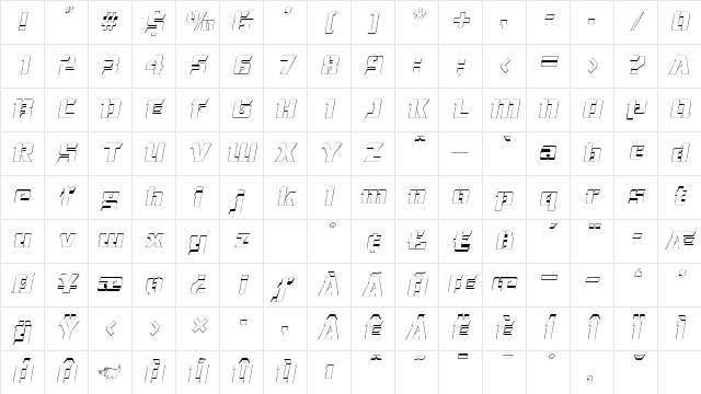AndreaBeckerOutline Italic Character Map AndreaBeckerOutline Italic Character Map