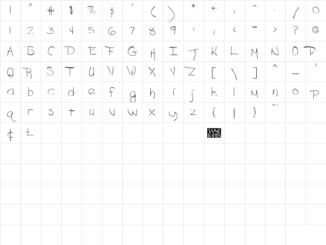 Grafitti Regular Character Map