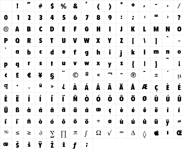 LuisBecker-Heavy Regular Character Map