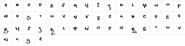 Grand Stylus Regular Character Map