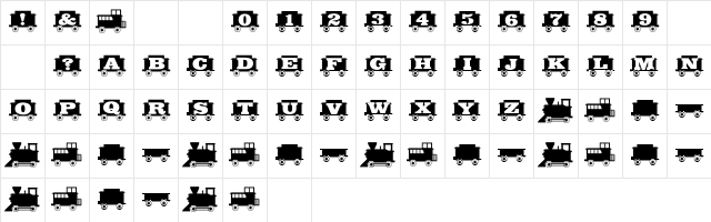 GrandFunkRR Regular Character Map
