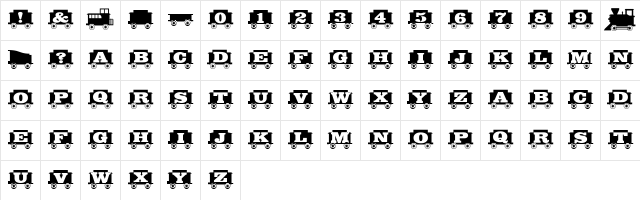 GrandFunkRR Regular Character Map