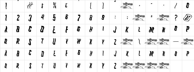 K.P. Duty Wave JL Regular Character Map K.P. Duty Wave JL Regular Character Map