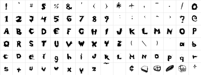LumberjackFred Regular Character Map