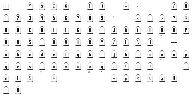Graveyard Regular Character Map