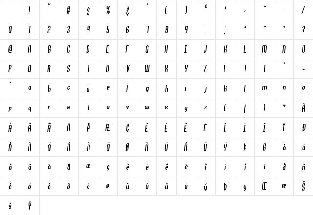Great Heights BRK Normal Character Map