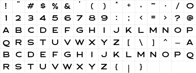 Asterone DEMO Regular Character Map