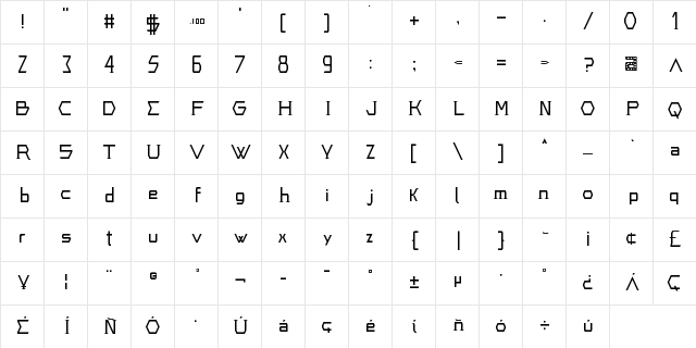 Greek Regular Character Map Greek Regular Character Map