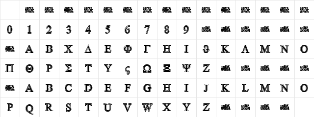 GreekHouseSymbolized Regular Character Map GreekHouseSymbolized Regular Character Map