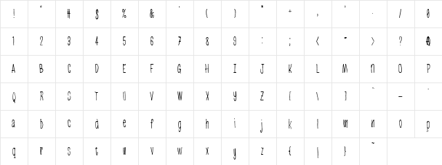 greenbeans Thin Character Map greenbeans Thin Character Map