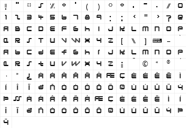 Lunasol Regular Character Map