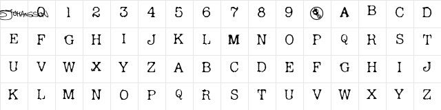 Andreas Typewriter Regular Character Map