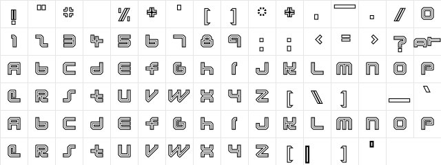 Lunaurora Normal Character Map